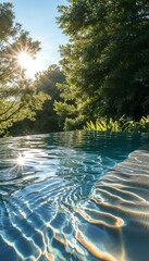 water pool summer closeup