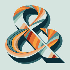 Obraz premium Colorful ampersand symbol in bold abstract swirl design
