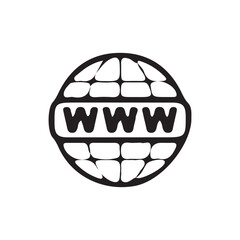 Website, globe icon. Browser globe outline icons, www sign. Victor illustration eps 10