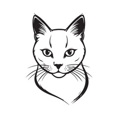 Obraz premium Cat head silhouette illustration vector art file