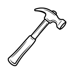 Illustration of a claw hammer with a wooden handle