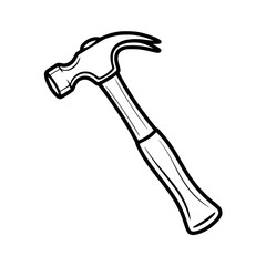 Illustration of a claw hammer with a wooden handle