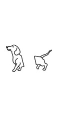 dog split in half illustration line art hand drawn meme