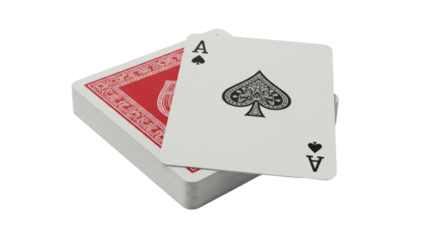 Isolated Deck of Cards with Ace of Spades