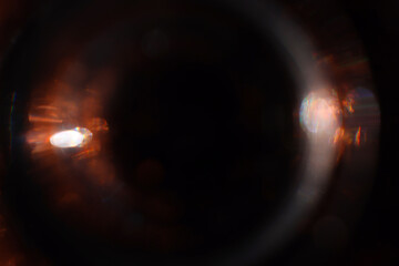 Background of dark lens flare lights. Abstract image