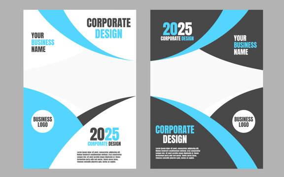 Elegant corporate templates with modern blue and black color themes, perfect for showcasing professional and clean designs for businesses, presentations, and company profiles