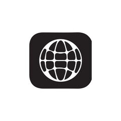 globe icon on metal internet button