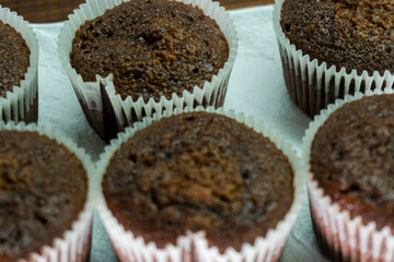 Chocolate muffins (Craving cake).Dessert. Food.