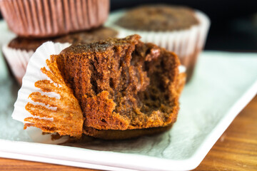 Chocolate muffins (Craving cake).Dessert. Food.