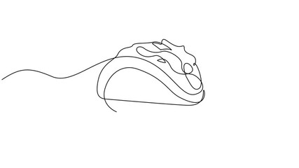 Animated self drawing of single continuous line draw stylized Taco, Contains protein. Healthy snacks. National Crunchy Taco Day. Full length animation.