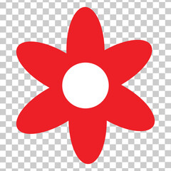 Flower icon. Collection of red and white flower shape icons. Flower vector.