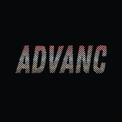 ADVANC A striking text effect with diagonal lines and a bold color scheme