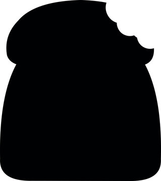 vector illustration black silhouette icon silce loaf bread bitten food	