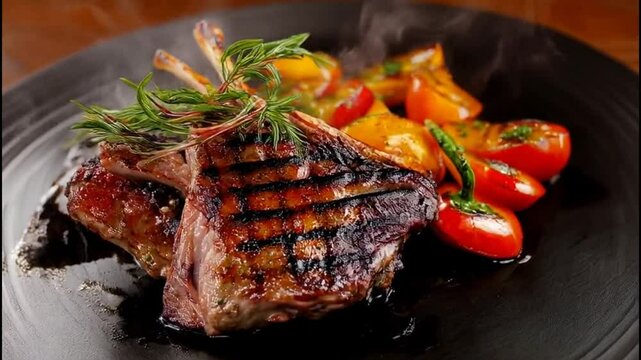 Lamb chops veggies delight