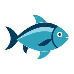 Saltwater fresh fish icon on white background.