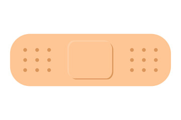 Flat medical adhesive plaster icon on white background. Clipart image isolated on background.