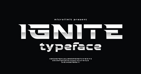Ignite: Modern Sport Futuristic Font. Typeface urban style fonts for technology, digital, movie, logo design. Alphabet Collections
