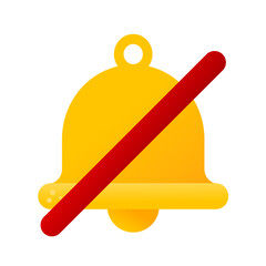 Muted bell, notifications off – colorful vector icon