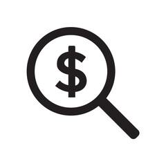 magnifying glass with dollar sign