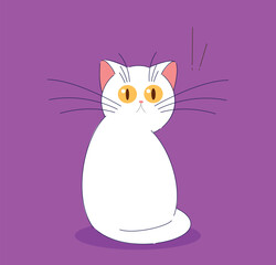 A Charming and Cute Cartoon Cat with Bright Colors, Big Beautiful Eyes, and a Playful Nature