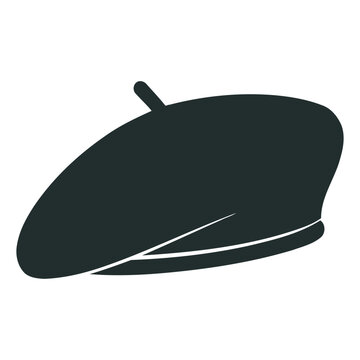 Black Beret Cap Vector Icon, French Hat Design Vector illustration 

