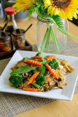 Traditional Thai Pad Kra Pao Stir-Fry with Minced Pork and Basil