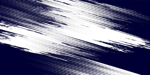 Dots halftone white \u0026 blue color pattern gradient grunge texture background. Dots pop art comics sport style vector illustration