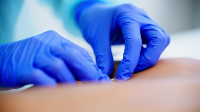 Wound Stitching Process by Surgeon