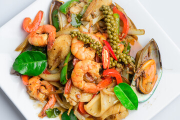 Thai Stir-Fried Spicy Seafood (Pad Cha Talay)
