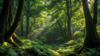 Obraz premium Thailand's subtropical forest landscape with lush tropical jungles of Southeast Asia