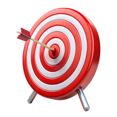 Target and arrow hitting the bullseye: a symbol of accuracy, success, and achieving business goals in competition