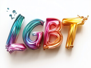 Colorful and shiny lgbt acronym celebrating diversity and inclusivity