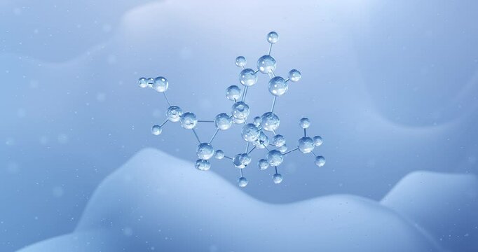 Milnacipran rotating molecular structure, 3d model of antidepressant
