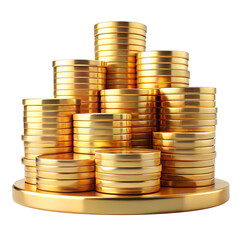 Stack of golden coins symbolizes wealth, investment, and financial growth in business and banking