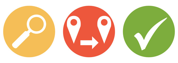 Weg und Anfahrt suchen und finden - Button Banner