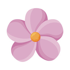 Cute Pink Five-Petal Flower Illustration