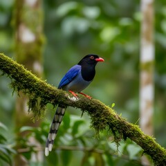 Obraz premium Blue Sapphire Bird of the Forest, Sri Lankan, Hangman Bird