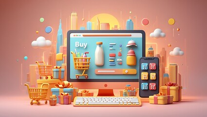 E-commerce Shopping Platform Illustration