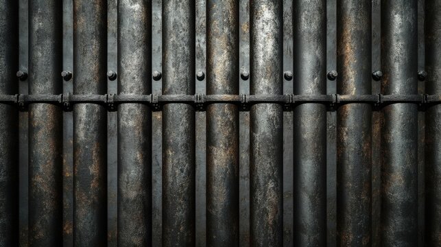 Rustic Metal Pipe Wall Texture.