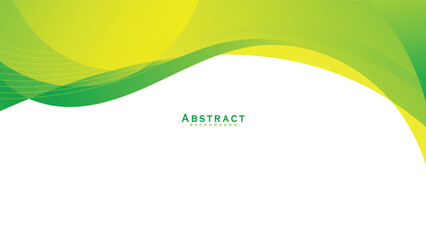 White and green wavy vector abstract background illustration with curved lines and gradient