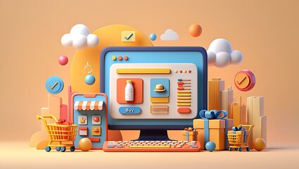 E-commerce Shopping Platform Illustration