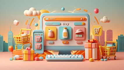 E-commerce Shopping Platform Illustration