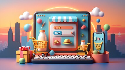 E-commerce Shopping Platform Illustration