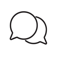 Minimalist Chat Bubble Icon in Line Art Style