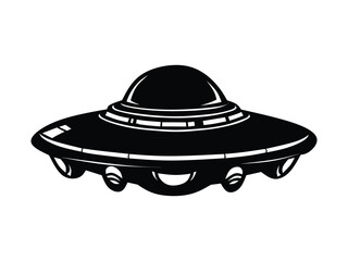 spaceship silhouette vector isolated with white background 