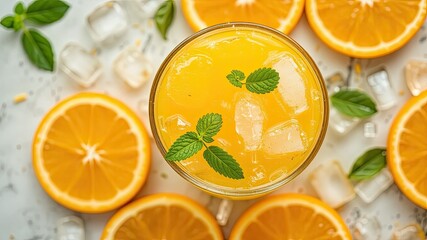 Summer Citrus Drink Flat Lay