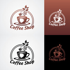Coffee shop logo design vector illustration concept inspiration