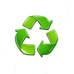 Obraz premium recycle symbol 3d icon in cartoon plastic style minimal isolated on transparent white background, clipping path