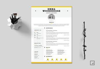 Modern Resume with Yellow Accent