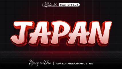Japan editable text effect, 3d typography in graphic styles